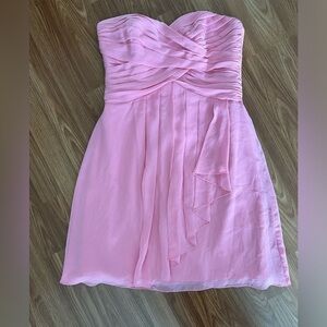 Davids Bridal Dress Strapless Crinkle Chiffon Cascade Bridesmaid